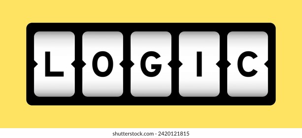 Black color in word logic on slot banner with yellow color background