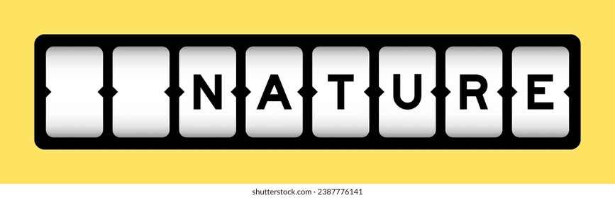 Black color in word nature on slot banner with yellow color background
