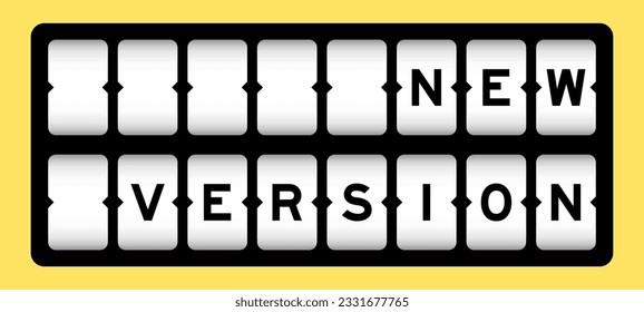 Black color in word new version on slot banner with yellow color background