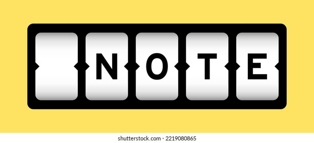 Black color in word note on slot banner with yellow color background