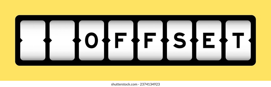 Black color in word offset on slot banner with yellow color background