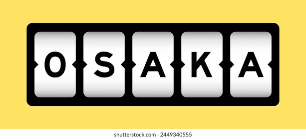 Black color in word osaka on slot banner with yellow color background