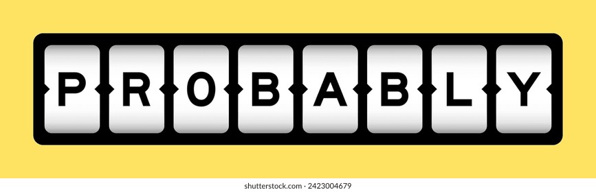 Black color in word probably on slot banner with yellow color background