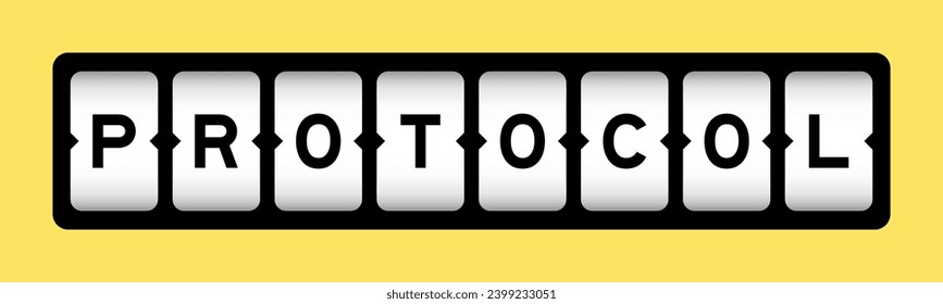 Black color in word protocol on slot banner with yellow color background