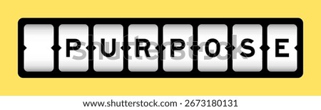 Black color in word purpose on slot banner with yellow color background