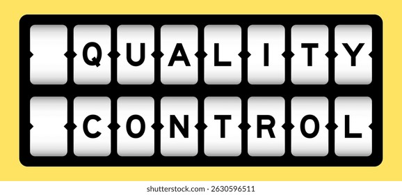 Black color in word quality control on slot banner with yellow color background