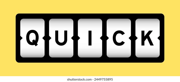 Schwarze Farbe in Wort schnell auf Slot-Banner mit gelbem Farbhintergrund
