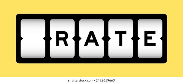 Black color in word rate on slot banner with yellow color background
