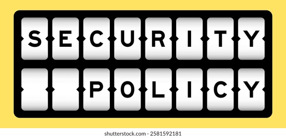 Black color in word security policy on slot banner with yellow color background