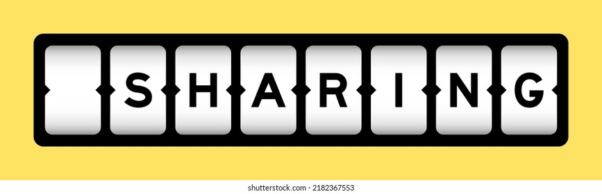 Black color in word sharing on slot banner with yellow color background