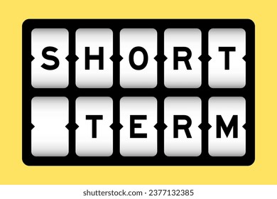 Black color in word short term on slot banner with yellow color background