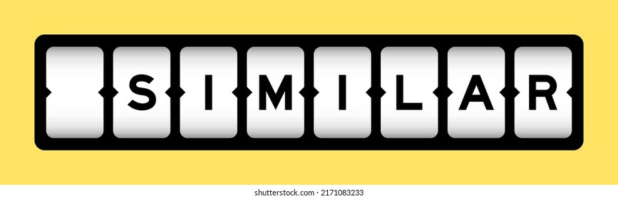 Black color in word similar on slot banner with yellow color background