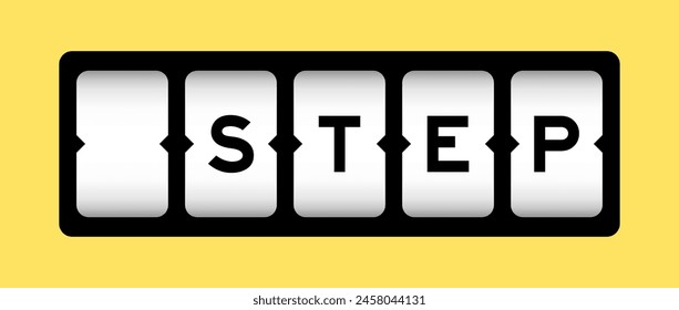 Schwarze Farbe im Wortschritt auf Slot-Banner mit gelbem Farbhintergrund
