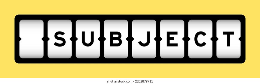 Black color in word subject on slot banner with yellow color background