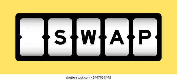 Black color in word swap on slot banner with yellow color background