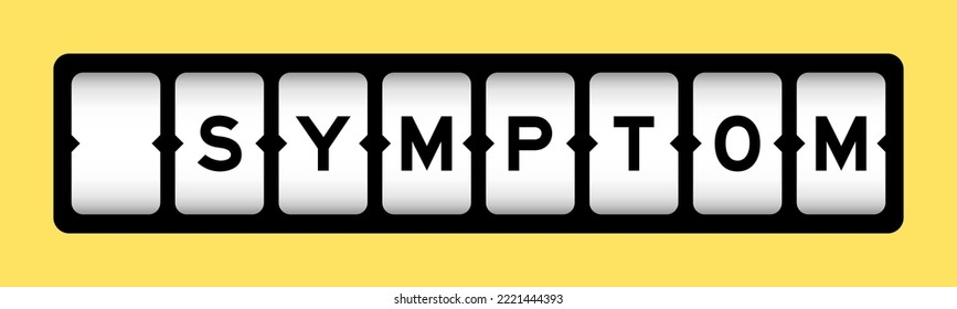 Black color in word symptom on slot banner with yellow color background