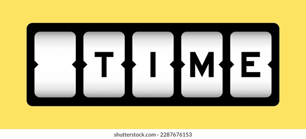 Black color in word time on slot banner with yellow color background