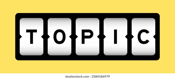 Black color in word topic on slot banner with yellow color background