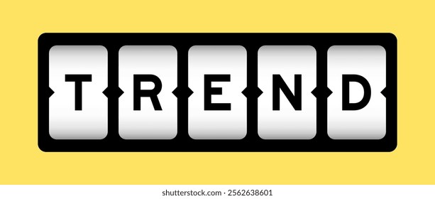 Black color in word trend on slot banner with yellow color background