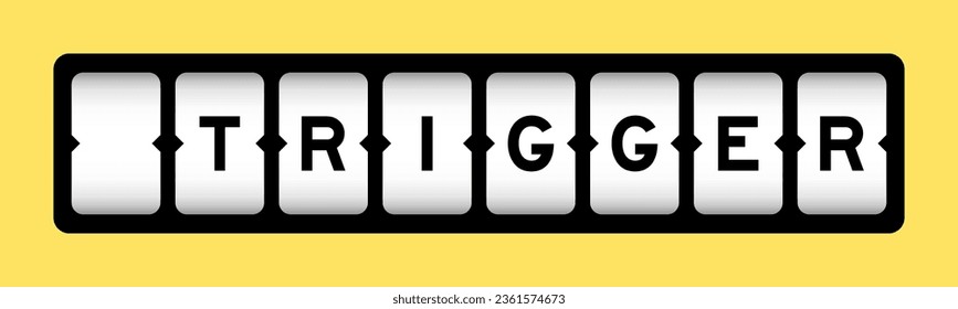 Black color in word trigger on slot banner with yellow color background