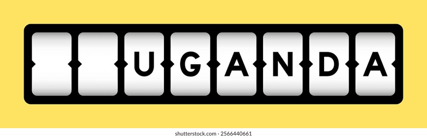 Black color in word uganda on slot banner with yellow color background