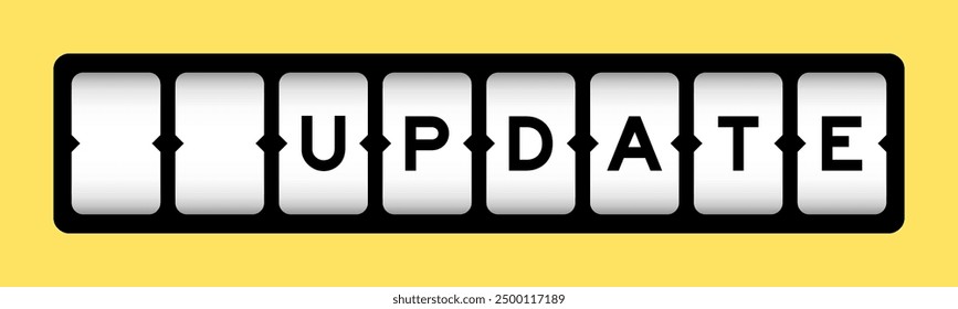 Black color in word update on slot banner with yellow color background