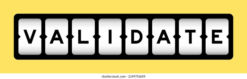 Black color in word validate on slot banner with yellow color background