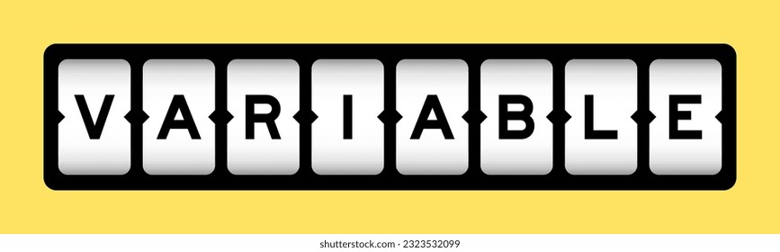 Color negro en variable de palabra en banner de ranura con fondo de color amarillo