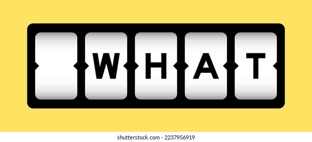 Black color in word what on slot banner with yellow color background