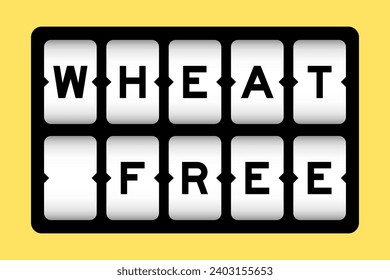 Black color in word wheat free on slot banner with yellow color background