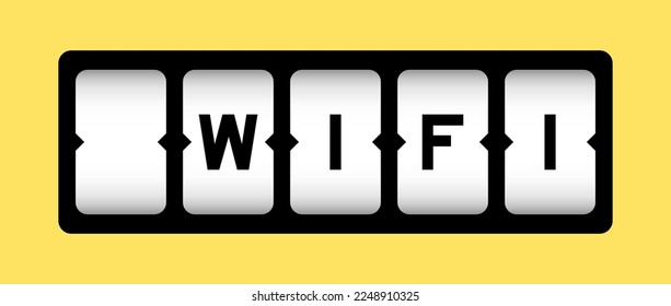 Black color in word wifi on slot banner with yellow color background