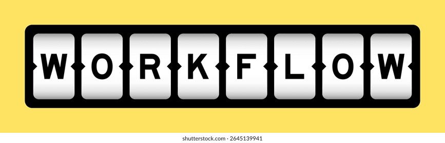 Schwarze Farbe in Word-Workflow auf Slot-Banner mit gelbem Farbhintergrund