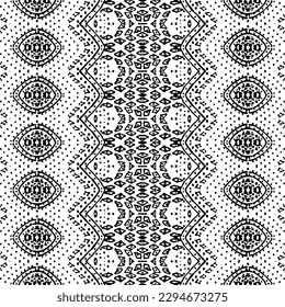 Black Color Zig Zag Pattern. Ethnic Ink Print. Doodle Aztec Dark Pattern. Native Dark Scribble Vector. Black Colour Ink Doodle Textile. Simple Tribal Geo Batik. Seamless Ink Scribble Vector