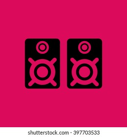 Black Colored Audio Speakers Icon. Eps-10.