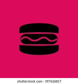 Black Colored Burger Icon. Eps-10.
