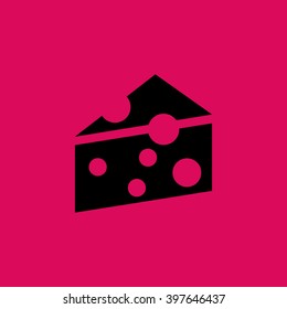 Black Colored Cheese Icon. Eps-10.