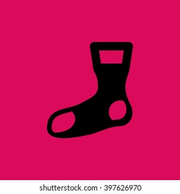 Black Colored Christmas Socks Icon. Eps-10.
