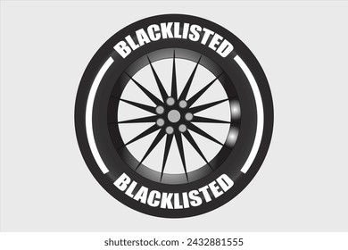 A black colored circular rubbered car wheel tyre with graphics, aluminium alloy rim, modern looks and best performance tyre icon