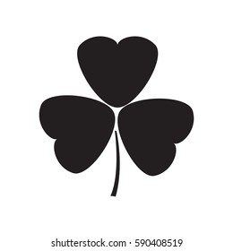 The black colored clover sign on the white background vector illustration.