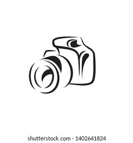 Black Colored DSLR Camera Silhouette 