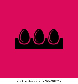 Black Colored Egg Tray Icon. Eps-10.
