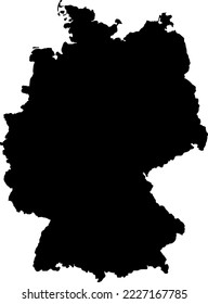 Black colored Germany outline map. Political german map. Vector illustration map.