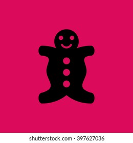 Black Colored Gingerbread Icon. Eps-10.