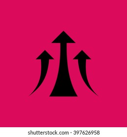 Black Colored Growth Arrow, Growing Graph Icon. Eps-10.