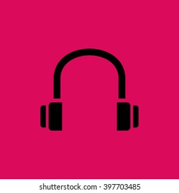 Black Colored Headphone Icon. Eps-10.