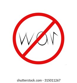 Black colored lettering war inside prohibition sign isolated on white background. International Day of Peace design element