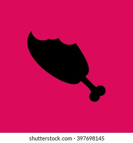 Black Colored Meat Icon. Eps-10.