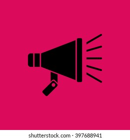 Black Colored Megaphone Icon. Eps-10.