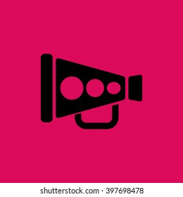 Black Colored Megaphone Icon. Eps-10.