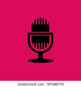 Black Colored Microphone Icon. Eps-10.